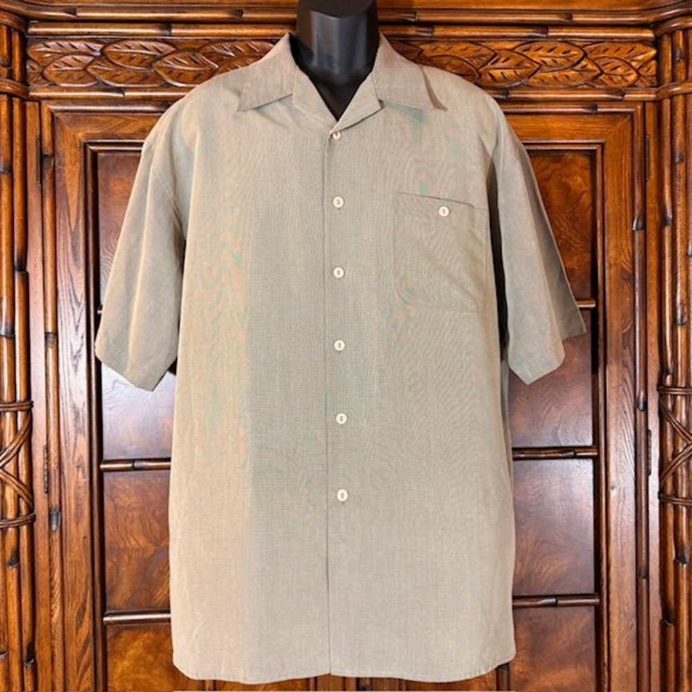 Fenzia Taupe Short Sleeve Button Down Shirt